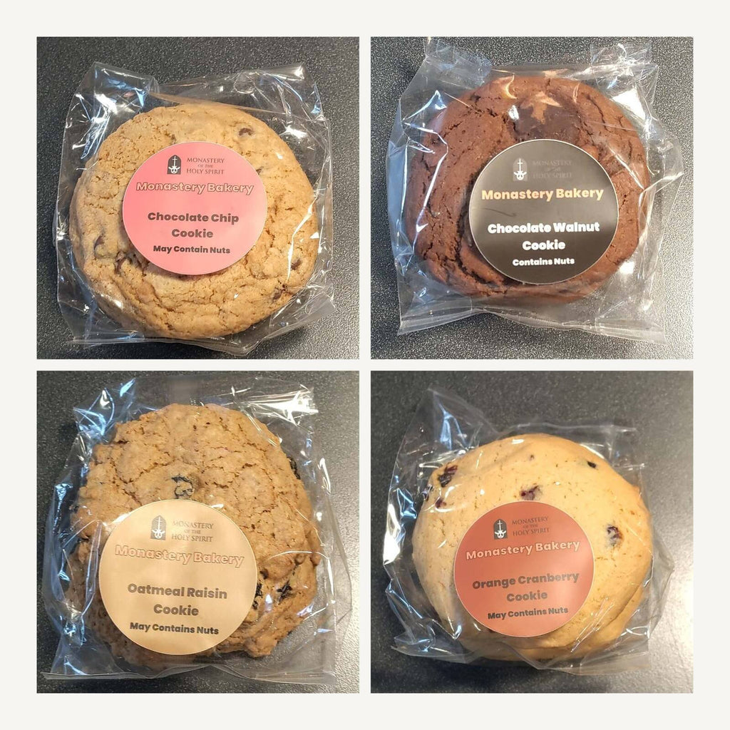 Sampler box - one of each: Chocolate Chip, Chocolate Walnut, Oatmeal Raisin, Orange Cranberry