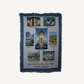Monastery Tapestry Throw with Seven Scenes from the Monastery